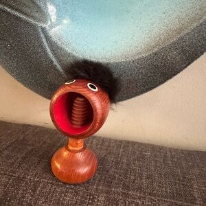 Mcm wooden teak figural nut cracker